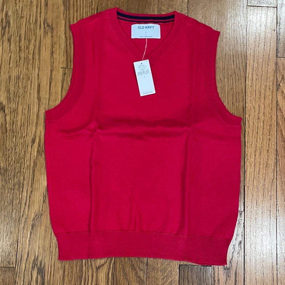 Old Navy V-Neck Red Sweater Vest